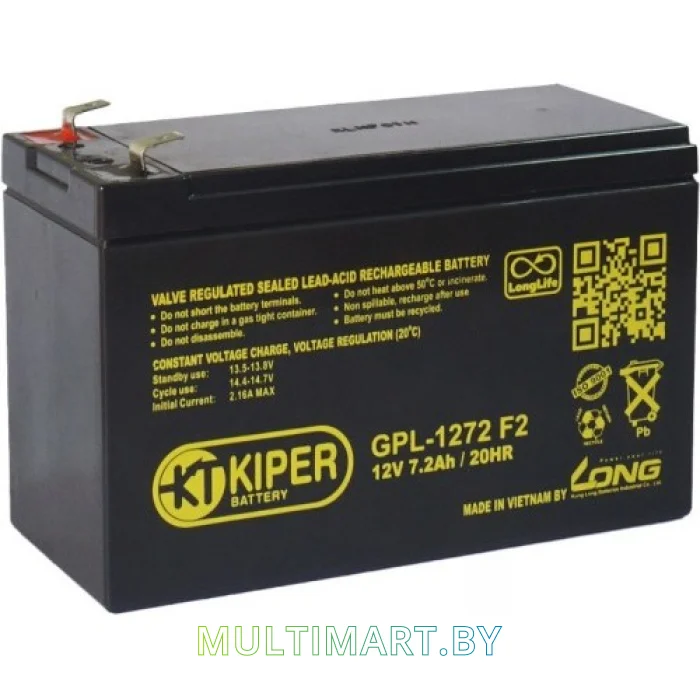 Аккумулятор для ИБП Kiper GPL-1272 F2 (12В/7.2 А·ч)